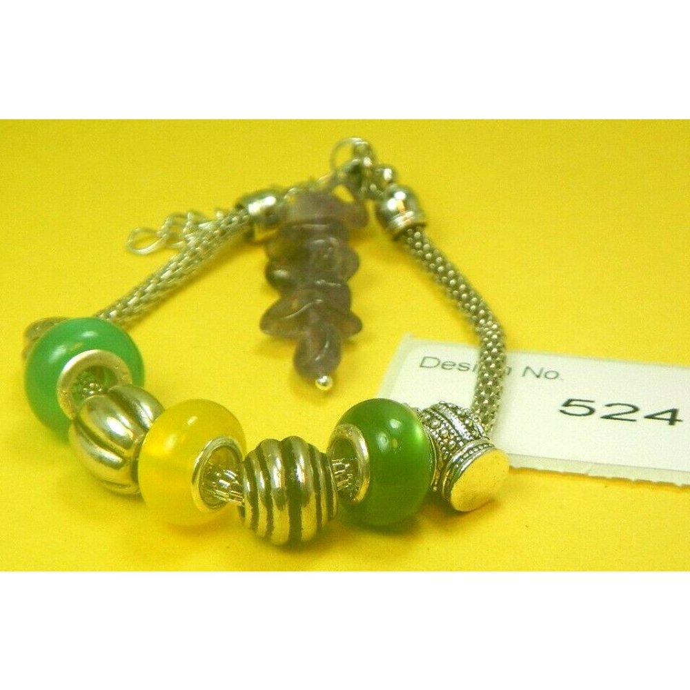 AMETHYST  Gemstone-Energy-Bracelet &Charm-European Style -524